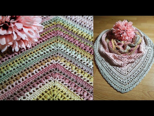 crochet multicolor shawl for beginners