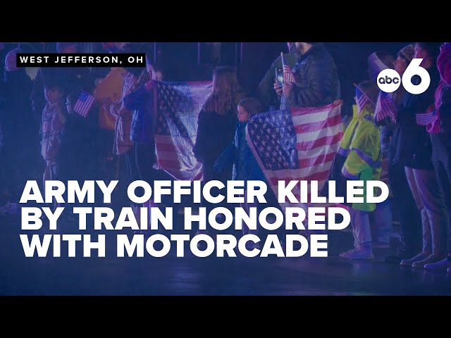 Army officer hit, killed by DC-area train returns to Ohio in motorcade procession