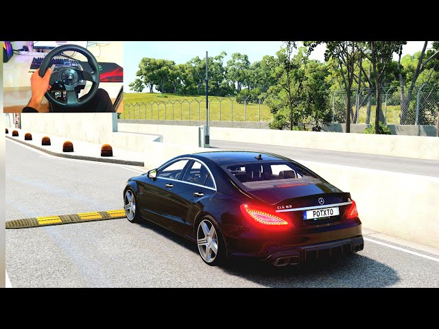 Beamng drive Mercedes CLS 63 AMG ( steering wheel gameplay )