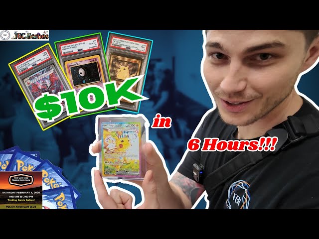 We Spent $10k in 6 Hours on Pokemon Cards | Port St. Lucie Card Show February 2025 VENDOR POV