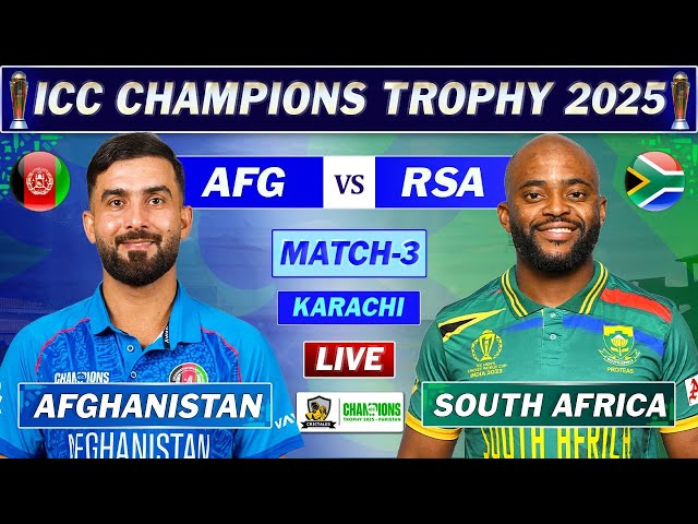 AFGHANISTAN vs SOUTH AFRICA MATCH 3 LIVE COMMENTARY | ICC CHAMPIONS TROPHY LIVE| SA vs AFG BAT