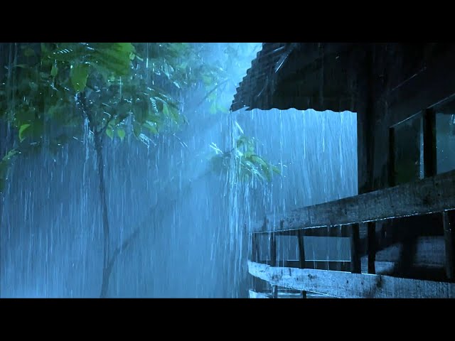 Goodbye Insomnia With Heavy Rain Sound | Pouring Rain and Thunder Sounds - Rain Sounds for Sleeping