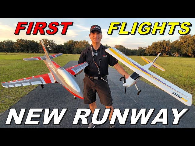 First flights on the new Runway at the RCINFORMER Field with the FMS SUPER EZ & FUTURA 64mm