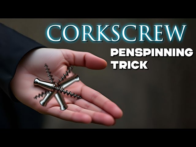 Corkscrew penspinning tutorial. Simple trick for beginners.