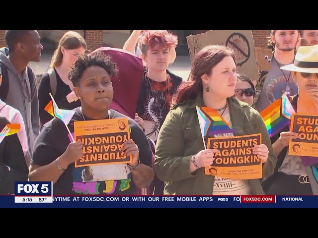 George Mason University students hold protest over Gov. Youngkin commencement speech | FOX 5 DC