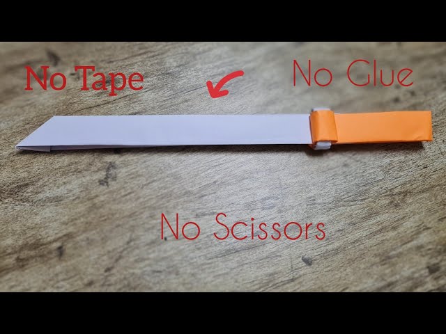 Paper Sword Tutorial |No Glue |No Tape |No Scissors |Simple Paper Sword| Origami Sword