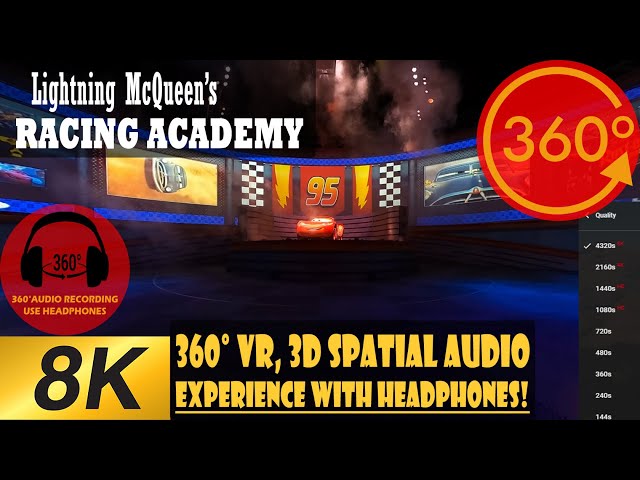 Lightning McQueen's Racing Academy [8K 360 | 3D Spatial Audio] FULL SHOW, Disney Hollywood Studios