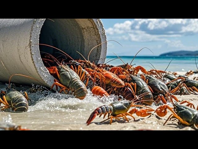 【English sub】大龙虾藏礁石沟，不料竟被小章发现，足足30斤太过瘾【赶海小章官方频道】