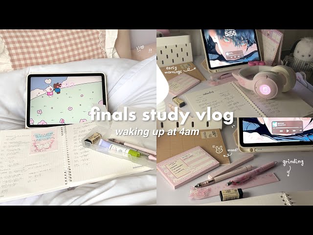 4am study vlog📓🎧final exams week, grinding, yum and healthy meals | a productive uni vlog 📔