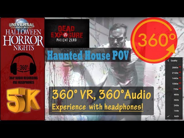 Dead Exposure Patient Zero Haunted House - HHN2018, Universal Orlando [5K 360° | 360° Audio]