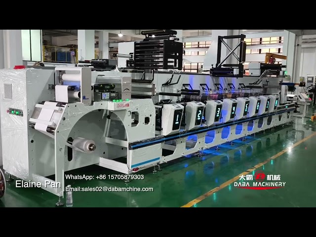 320mm 8 Color Horizontal Paper wine Label Film Inline Flexographic Printing Machine with die cutting