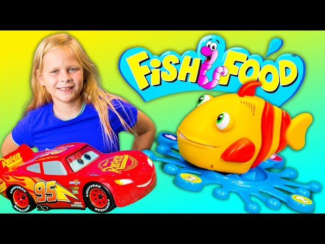 FISH FOOD GAME Lightning McQueen Plays Puppy Dog Pals Game Play Video