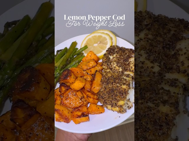 Pepper Cod with Roasted Potatoes & Asparagus for Weight Loss Recipe ❤️