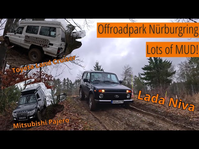 First Time Offroadpark Nürburgring with Lada Niva. Toyota Landcruiser || Mitsubishi Pajero || #4x4