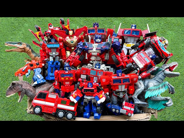 Superheroes Transfomers Autobots Leader  OPTIMUS PRIME - Stopmotion Robot Truck & Dinosaur Evolution