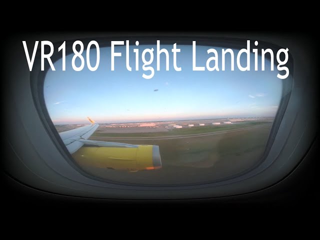 VR180 Spirit Flight Landing In Detroit! (at sunset) 🌞😎