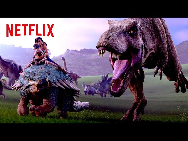 DINO STAMPEDE! | Jurassic World Camp Cretaceous | Netflix After School