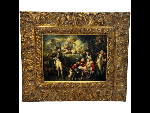 Fine Art Painting Historical Ships Sea Battle Glorious First of June 1794