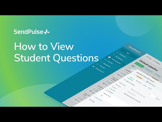 How to View Student Questions | Online Course Creator from SendPulse