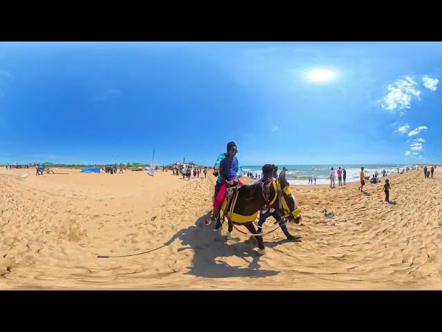 horse ride On Beach side Marina #marina #kovalam #marine #horse #360 #360degree #live