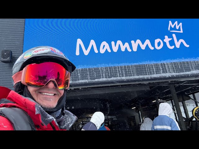 Skiing fresh powder in the trees after rope drop at Mammoth on Friday in February