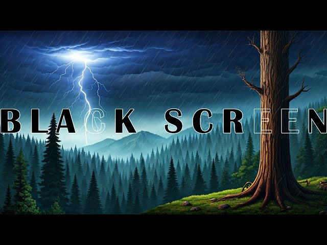 Heavy Rain & Thunderstorm on Black Screen