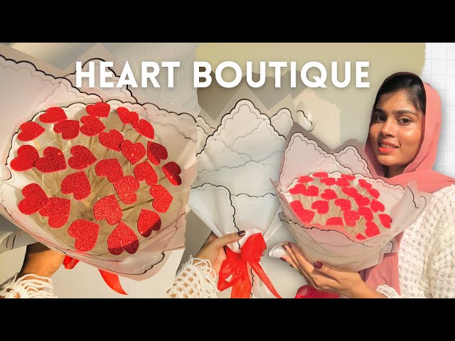 DIY heart bouquet | Valentine’s Day bouquet | Valentine’s Day gift ideas | paper craft | bouquet |