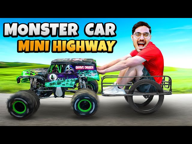 MONSTER RC CAR RACE ON MINI HIGHWAY Part 2 Which car will win the race Ferrari, Hummer etc