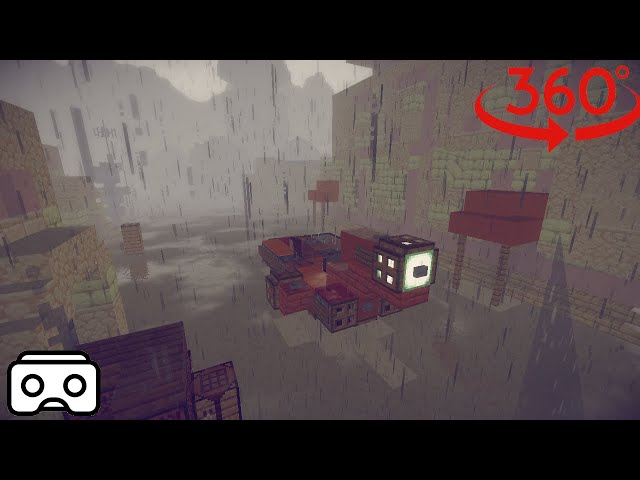 RAIN in A SANDY CITY Minecraft - 360° VIDEO