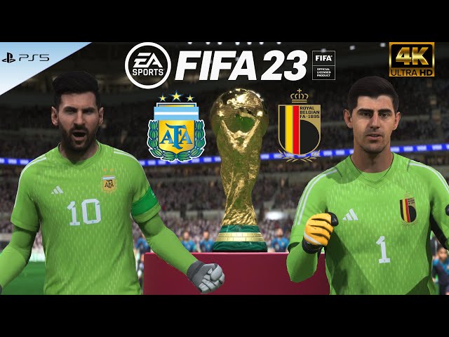 MESSI or COURTOIS? Who is better goalkeeper? BELGIUM vs ARGENTINA, WORLD CUP FINAL, PS5, 4K