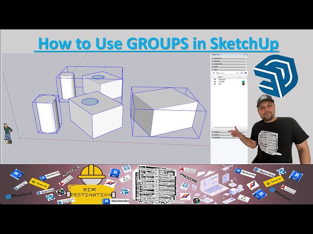 BIM-VDC | SketchUp Tutorial | How to Create Groups in SketchUp | Grouping