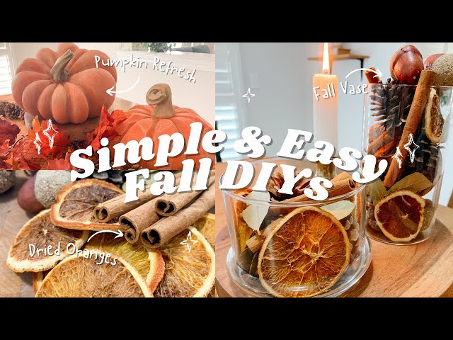 SIMPLE & EASY FALL DIY PROJECTS | DEHYDRATED ORANGES SLICES FOR FALL VASE | EASY PUMPKIN REFRESH