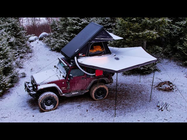 Winter Camping In Snow And Rain With Heated Tent And Freezing Temperatures