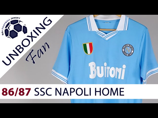 SSC Napoli Home Retro Jersey 86/87 Maradona (Kitgg) Fan Version Unboxing Review