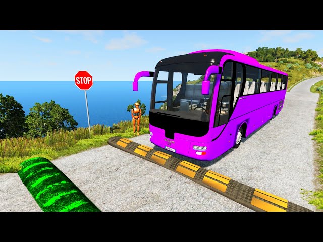 TRANSPORTING MINI HONDA & BMW TRUCK & AUDI BUS with FLATBED TRAILER & CRAZY LOADERS! - BeamNG.drive