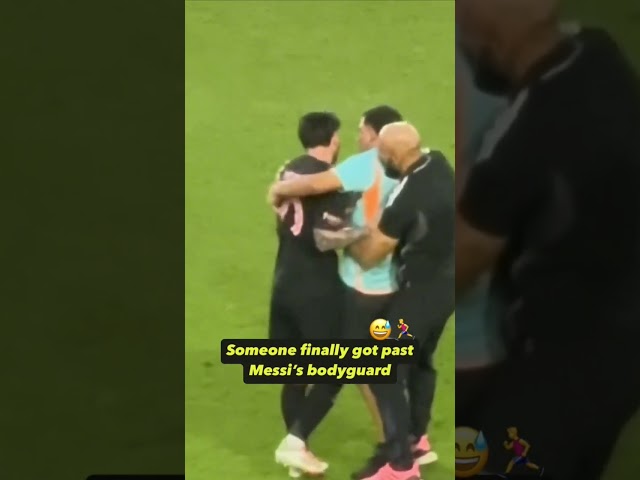 Someone got passed Messi's bodyguard 🤣 #soccer #Messi