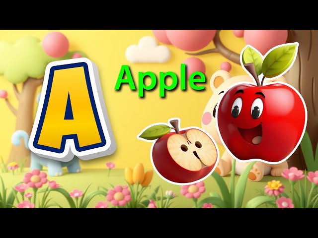 A for Apple A B C Song | Fun Alphabet Song for Kids | Learn ABC with Music Colorful 3D Animation D20