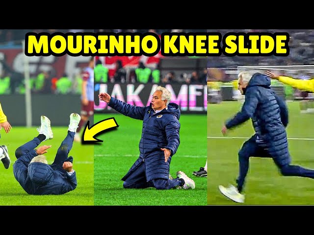 Jose Mourinho Knee Slide Celebrating Fenerbahce's 3-2 in Stoppage Time v Trabzonspor