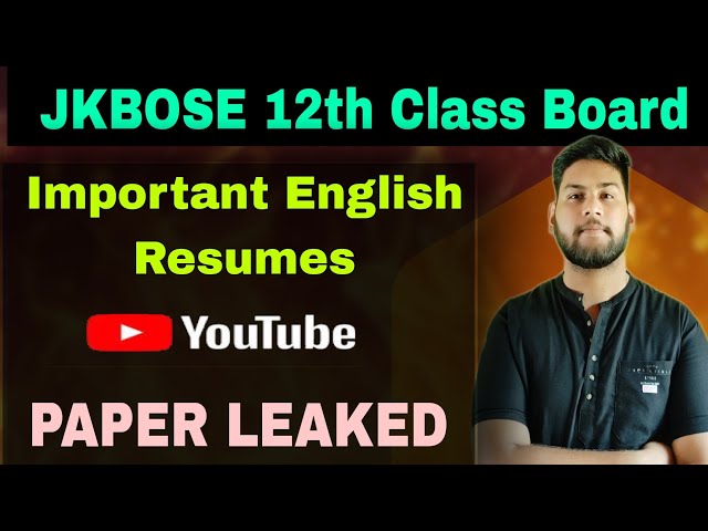 JKBOSE 12th Class Resume Writing Tips and Tricks 😯