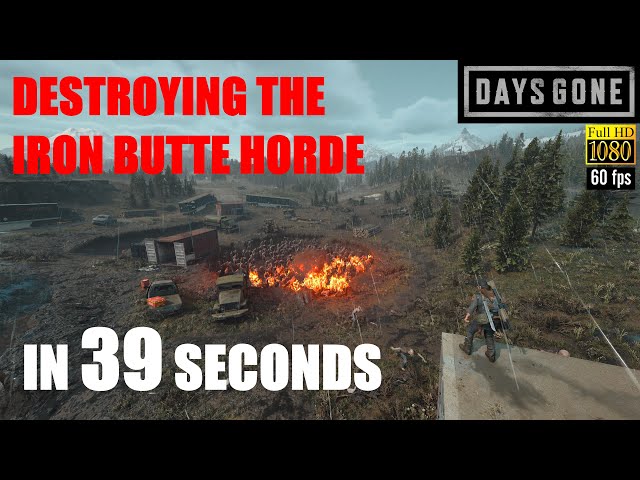 Days Gone PS5 - THE IRON BUTTE HORDE - Destroying A 300 Strong Horde In 39 Seconds