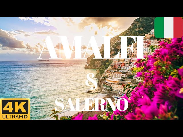 Amalfi and Salerno Walking Tour 4K Ambient Sound, Top Places to Visit, with subtitles