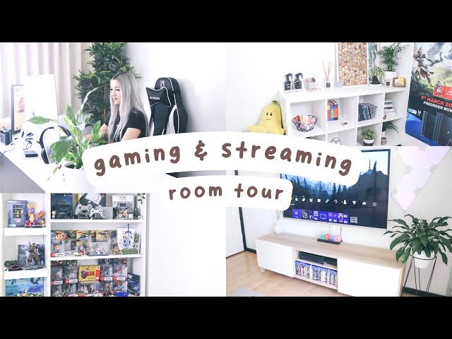 ☁️ gaming & streaming room tour | video games, streaming setup, figurines, plants & more | 2019