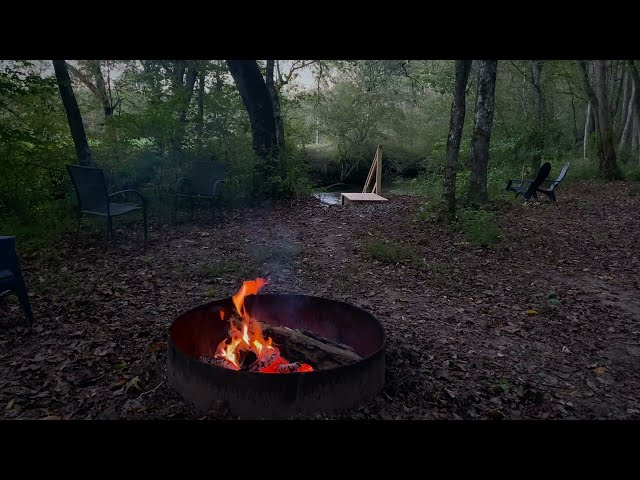 NO MID ROLL ADS ✨ campfire ambiance by the creek, relaxing nature sounds, sounds to sleep to