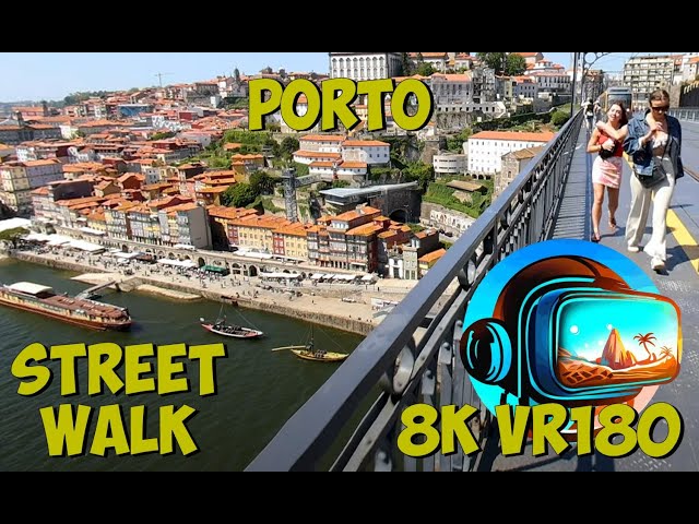 22 Porto Portugal walking over the top of the Luís I Bridge over Douro River 8K 4K VR180 3D Travel