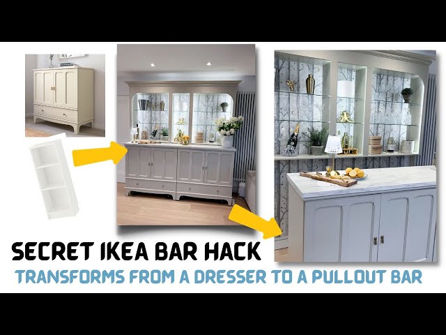 IKEA BILLY & LOMMARP ✨ HIDDEN ✨Home PULLOUT Bar / Dresser - Transforms From A Dresser! Pax DIY HACKs