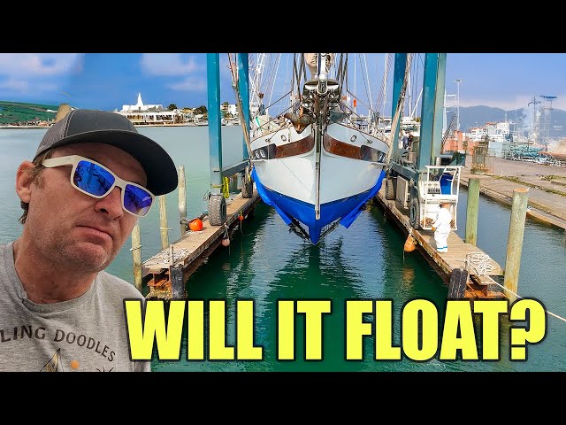 Classic Sailing Yacht Launch - Close Call with Shoal | Thrilling Boat Journey!