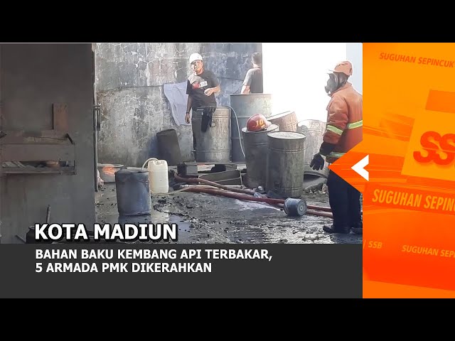 KOTA MADIUN - Bahan Baku Kembang Api Terbakar, 5 Armada PMK Dikerahkan