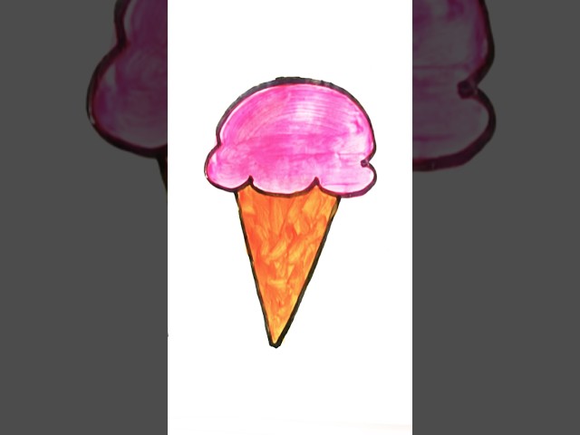 Ice cream colouring, colouring for kids,Drawing videos #shorts #art #drawing #trending