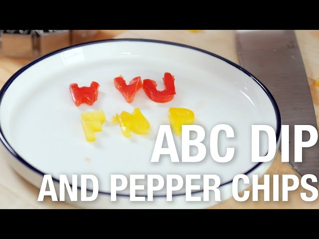 Recipe: ABC dip with cookie-cutter pepper chips