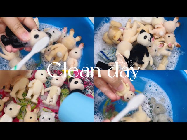 Clean day ASMR / Sylvanian families figures